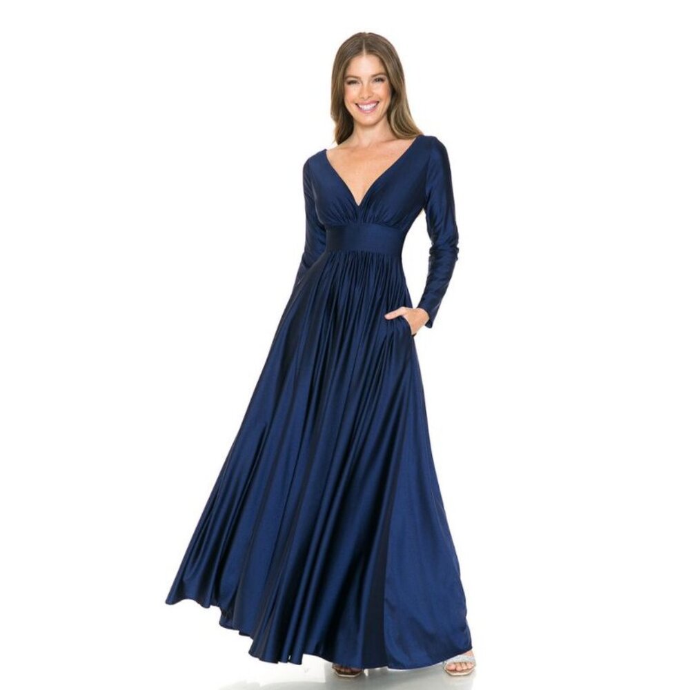 Clearance Stretchy Long Sleeve Mother Of The Bride Formal Gown By 5231